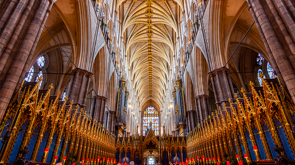 Interiors of Westminster Abbey, London, UK